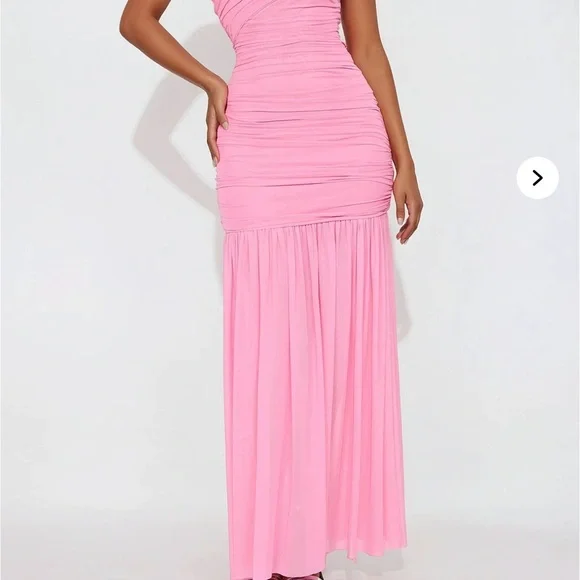 HOT ! Pink High Low Dress Fashion Nova Fashion Nova One Shoulder Pink Dress